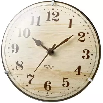 MAG Table Radio Second Hand Stop Function at Can Be Used as a Spherical Wood Natural Clock, Wave, Analog, Interior, Night, Stand, Glass, Grain,