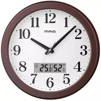 MAG Wall Analog Temperature и Automatic Light продолжает светиться, когда становится непрерывным Секундный диаметр Meyer Noah Precision Clock, Термометр,