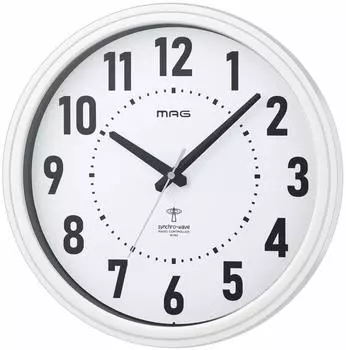 MAG wall clock radio clock analog Ceres with night second hand stop function white W-763WH-Z