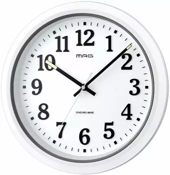 MAG Wall Radio Controlled Naya Night Second Hand Stop 3D Plastic White Clock, Часы, Водонепроницаемые, Пылезащитный, Аналоговые, IP67, Функция, Персонажи, белый