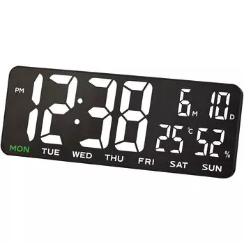 MAG Wall Table Внутренний USB-питание Температура и автоматическое затемнение на высоте Приблизительно 13 см x Ширина Приблизительно Черный Белый Час BK Noah