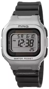 MAG Watch Digital Solar Dual Power Водонепроницаемый уретановый ремешок Немного маленький Можно использовать детям MW-551A S Серебристый