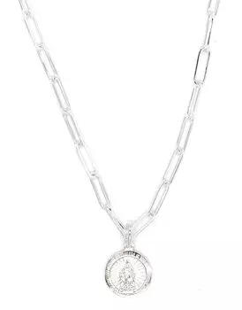 Магазин 925 Серебряное ожерелье Мария Монета Медай Цепочка Подвеска Аксессуар Стерлинговое серебро Сделано в Японии Плоская длинная цепочка Адзуки svm2 [Ювелирные изделия M] Мужские Женские