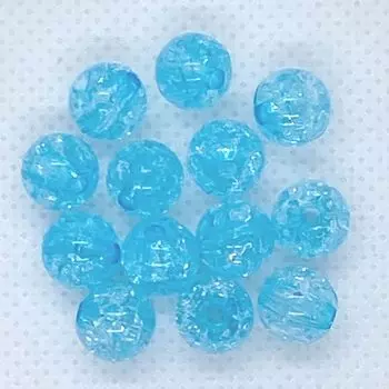 Магазин Акриловые бусины Azalea Crack 8 мм 100 шт. Цвет светло-голубой с трещинами, ремесло, принадлежности для рукоделия, аксессуары, детали (Магазин Азалия) знак равно