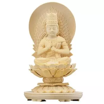 Магазин буддийских алтарей Takita Shoten Буддийская статуя под контролем великого скульптора Дайнити Нёрай Неокрашенное дерево дюймовое круглое основание x ширина Главное изображение
