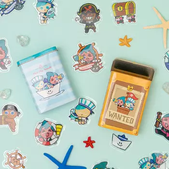 [Магазин Cookie Run] 2 типа мини-наклеек в жестяных коробках Peppermint candy flavored cookies