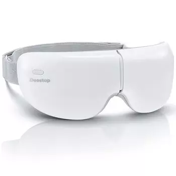 Магазин Deestop Eye Beauty Eye Warmer Small Face Eye Mask Small 98G Беспроводной уход за глазами Широкий нагреватель Дизайн Горячая маска для глаз Складной подарок Подарок на день рождения белый