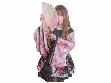 Магазин Джоэла пытался танцевать Популярная танцовщица Куртизанка Косплей Костюм Платье в японском стиле Кимоно Гейша Костюм Майко Одежда Лолита Танцевальное платье для сцены розовый