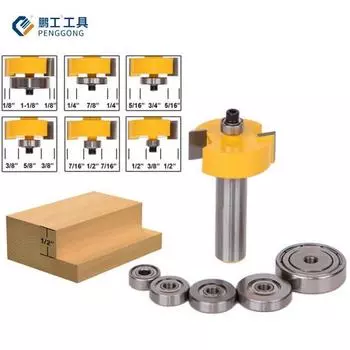 Магазин инструментов 1 шт. шпунтовая фреза + 6 шт. набор подшипников резак шип деревообрабатывающий столярный инструмент 8mm