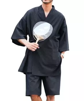 Магазин Jinbei LA Ai Shijira Комплект из верха и низа Jinbei Хлопковая японская одежда Shijira Weave Дневная одежда для сна Одежда для дома Летняя одежда Фестиваль фейерверков