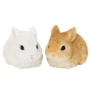 Магазин Кролик Пара Фигурка Зодиак Смола xx Новогоднее украшение Подарочный предмет Кролик Белый [Подарок Необычный] 5.8 10.6 H6.6cm [Подлинный продукт] (Коричневый &