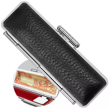 Магазин марок Штамп Vermilion Высококачественная кожа Футляр для почтовых марок Работа Поступление в школу Праздник №3, бамбук, Стильный, (Черный Красный), 10,5 мм,