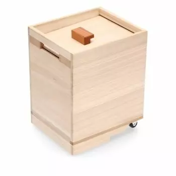 Магазин Masuda Kiribako Ящик для риса Paulownia Rice Stocker Rollers Food Stocker Контейнер для хранения Paulownia в Японии Деревянный рис Коричневый рис Просо Сухой рис