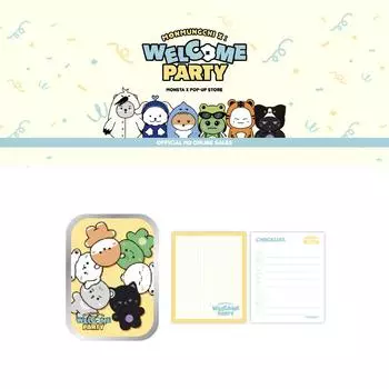Магазин MONSTA X POP-UP MONMUNGCHI X Welcome Party жестяной футляр и набор блокнотов
