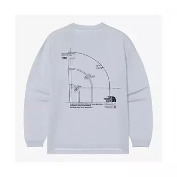 Магазин North Face Подлинная футболка North Face The North Face Nt7tr03l White Label Dome Logo с длинным рукавом и круглым вырезом, светло-голубая LIGHT BLUE/90