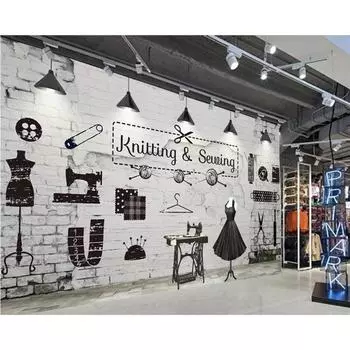 Магазин одежды Фреска Кирпичная Стена Украшения Дома Обои 200 cm(W) x 140 cm(H)