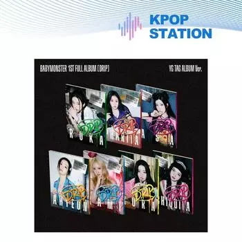 (+магазин подарков) BABYMONSTER - 1-й ПОЛНЫЙ АЛЬБОМ [DRIP] YG TAG ALBUM VER. [Случайная версия] RANDOM