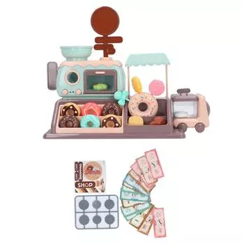 Магазин пончиков, игровой набор для мальчиков и девочек, микроволновая печь со светом и звуком, имитация конфет, пончик, м