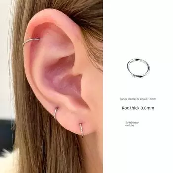 Магазин Ringring Медицинский титановый сплав Кольцо для уха Маленькие серьги Простой браслет Титановая сталь Пусеты для ушей Кольцо для пирсинга ушной раковины Кольца для ногтей Клипсы для ушей Серьги 10mm plain ring 1 Rod 0.8mm thick
