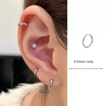 Магазин Ringring Мини-серьги-пусеты Супер маленькие Изысканные Простые Браслет Серьги Женские Край Уха Козелок Пирсинг Кольцо Серьга Маленькие Серьги One 4.5mm silver
