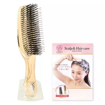 Магазин Scalp Brush World Premium Длинная щетка для шампуня для нормальных волос унисекс Официальная книга красоты в комплекте [Официальный эксклюзив] S/HEART/S (Золото) золотой
