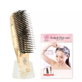 Магазин Scalp Brush World Premium Short Gold Shampoo Brush с книгой красоты [Официальный эксклюзив] S HEART S золотой