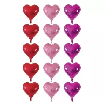 [Магазин воздушных шаров] 15 штук, 25 см, среднего размера, воздушный шар в форме сердца, маленький, алюминиевый воздушный шар, подарок для девочек, учеников начальной школы, взрослых, розовый, сердце