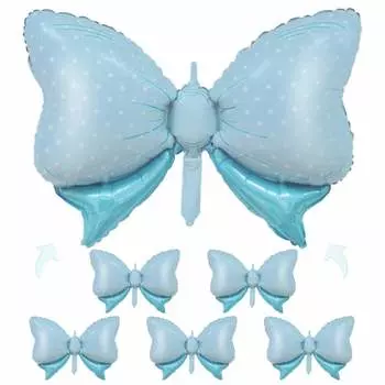 [Магазин воздушных шаров] Очень большой размер, 5 штук, ленточные светло-голубые воздушные шары для девочек, учеников начальной школы, подарка, фотографии, ребенка, первого би