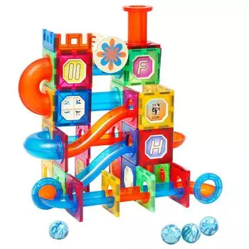 MAGBLOCK 122 шт. Магнитный блок, трубчатые шарики, стеклянные бусины, развивающие игрушки для детей, мальчиков и девочек, подарок на день рождения, Рождество