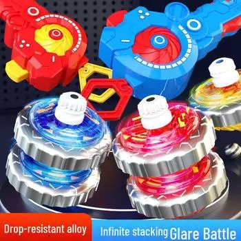 Magic Alloy Super-Changing Двойной Гироскоп: Объединяется в взрывной гироскоп - игрушка для мальчиков и девочек Battle Plate