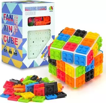 Magic Cube 3x3 Magic 3D Puzzle Обучающий куб-головоломка Снятие стресса Тренировка мозга Профилактика взрывов Совместимость с Lego (Белая база)