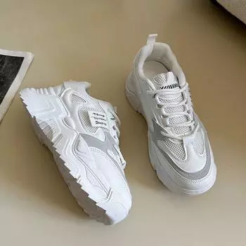 Magic Daddy Shoes Women s Autumn and Winter New College Style Platform Sneakers Mesh Versatile Casual Shoes 35