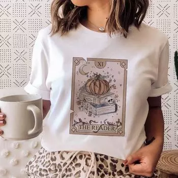 MAGIC FAIRY TALE/летняя женская футболка с милым принтом, удобная женская футболка большого размера с короткими рукавами, белая одежда для девочек в подарок S белый