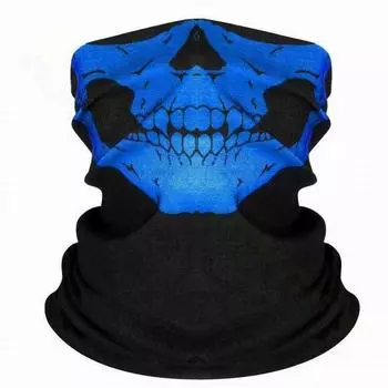 Magic Headband Men s Fall and Winter Sunscreen Cycling Outdoor Face Towel Women s Easiest for Match Dustproof Ghost Mask Skull Mask Blue Skull One size