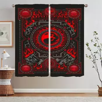 Magic the Gathering Kitchen Curtains Blackout Curtains for Window Chiffon Curtain Tiebacks Curls Blinds Cabinets for Living Room W50xH70cmx2pcs-CL