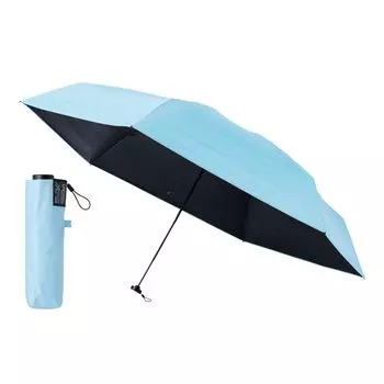 Magical Tech Protection Folding Hand Light Heat UV For Sunny or Rainy Easy to Rib 30226 Pale Sky Imada Mio Ambassador Umbrella, Open, 100% Blocking,