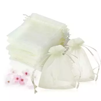 Magicfour Organdy Drawstring 50 Упаковка Подарочный пакетик Попурри Petit Divided Новогодние пакеты, шт, сумка, маленькая, подарок, сумка, простая, прозрачная,