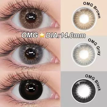 -1.00~-6.00 Magister 1Pair Цветные контактные линзы для глаз Линзы для близорукости Контактные линзы с градуировкой Модные линзы Серые линзы для глаз 0 чёрный