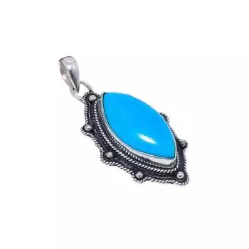 Magnesite Turquoise 925 Sterling Silver Pendant V9052, Blue Pendant, Marquish Pendant, Valentin s Day Gift, Gift For Her, Birthday Gift, Handmade Jewe