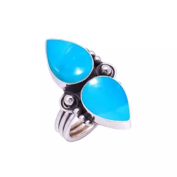 Magnesite Turquoise Gemstone 925 Sterling Silver Ring V9389, Blue Ring, Pear Ring, Valentin s Day Gift, Gift For Her, Birthday Gift, Handmade Jewelry,