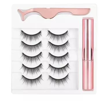 Magnet False Eyelashes Magnetic Liquid Eyeliner Tweezers Eyelash Makeup Tool Set (#024)