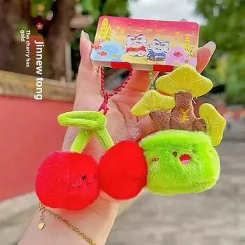 Magnet Holder Key With Plush Fun Fruit Coconut Orangedesign For Use Home Cherry