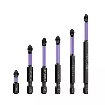 Magnetic Anti-shock Batch Head High Hardness Non-Slip Impact Bits Cross Screwdriver 25/50/65/70/90mm Screwdriver Set чёрный