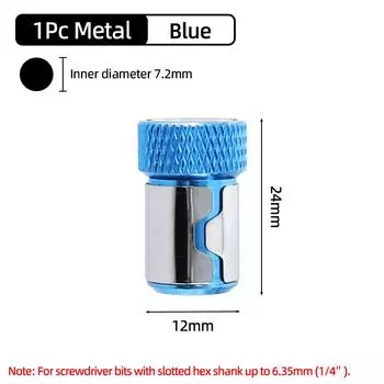 Magnetic Bit Holder Magnetic Ring Strong Magnetizer Demagnetizer 6.35mm Phillips Cross Head Screwdriver Bit Holder Hand Tools