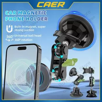 Магнитный автомобильный держатель для телефона с регулировкой на 360 градусов, сильная присоска для навигации на лобовом стекле, металлический кронштейн для iPhone Magsafe