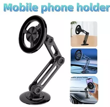 Магнитный автомобильный держатель для телефона, подставка для смартфона Hands Free, сильная всасывающая подставка для мобильного телефона, телескопическая, металлическая, складная для автомобиля