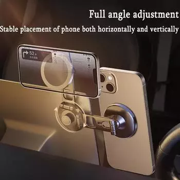 Магнитный автомобильный держатель для телефона, подставка, магнитное автомобильное крепление, поддержка GPS, мобильный кронштейн в автомобиле для Macsafe iPhone 15 14 13 12 Samsung Xiaomi чёрный