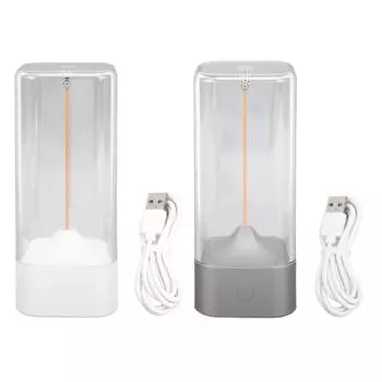 Magnetic Filament Table Lamp LED USB Rechargeable Touch Control Cordless Modern Magnetic Wick Desk L Silver