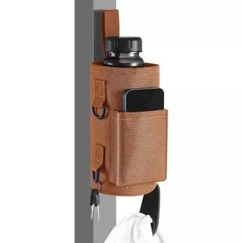 Magnetic Gym Water Bag with Phone Pockets Shoulder Strap Fitness Sports Water Bottle Sleeve Tumbler Carrier Holder Workout Essential кофейный