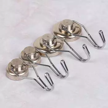 Магнитные крючки, сверхпрочные магниты, крючок 30 фунтов, сильный неодимовый магнит с поворотными крючками для домашней кухни, холодильника, ключей в виде венка 1pcs